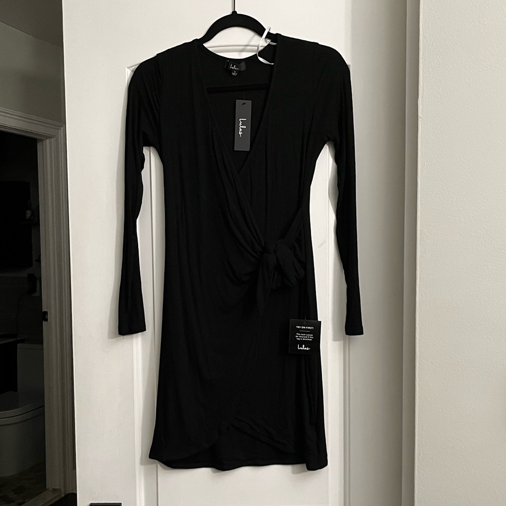 NWT Lulus Black Wrap Dress